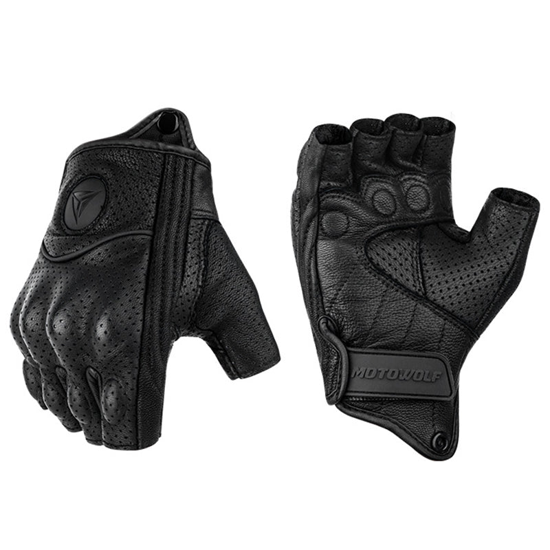MOTOWOLF MDL0302B 1 Pair Fingerless Summer Sheepskin Leather Motorcycle Gloves MOTOWOLF MDL0302B 1 Pair Fingerless Summer Sheepskin Leather Motorcycle Gloves